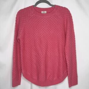 St. John's Bay Women's Crew Neck Long Sleeve Knit Sweater Pink Sm